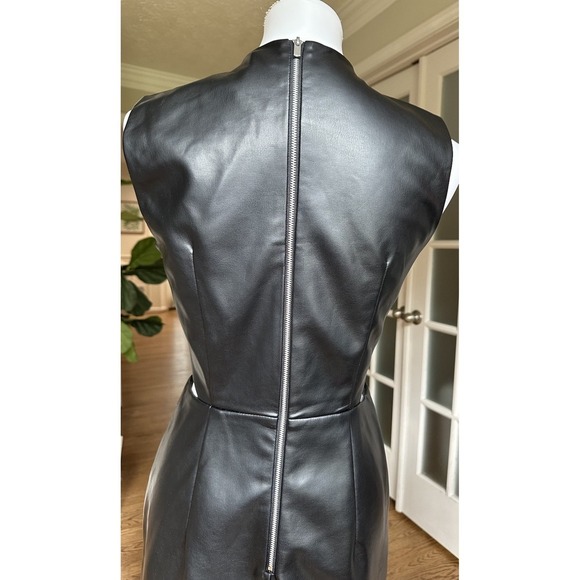 French Connection Crolenda Black Faux Leather Cut Out Dress Size 6 NWT - Picture 6 of 8